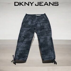 DKNY Jeans, Textured Capris With Ties, Size 4, Black & Gray